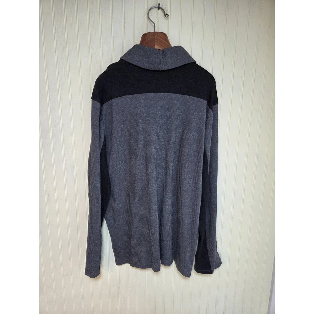 Calvin Klein Sweater Mens 2XL Gray Shawl Collar Button Pullover Knit Lightweight - Picture 3 of 8